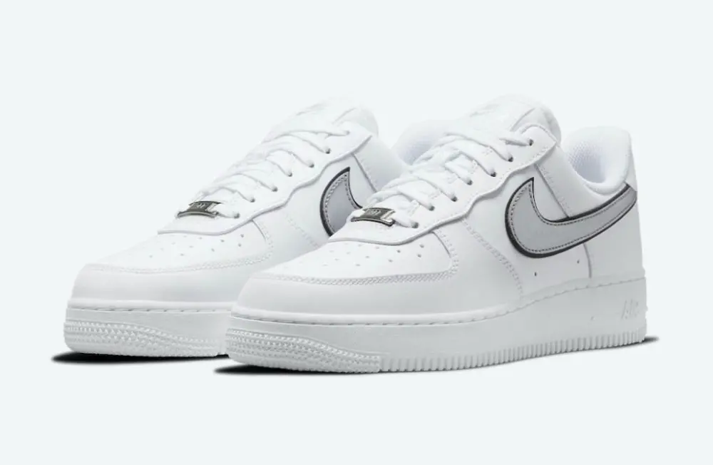Alternative view of Giày Nike Wmns Air Force 1 '07 Essential 'White Metallic Silver' DD1523-100