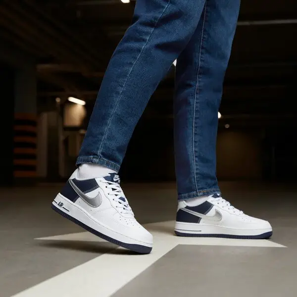 Giày Nike Air Force 1 Low GS 'White Navy' DQ6048-100 - Ảnh 5