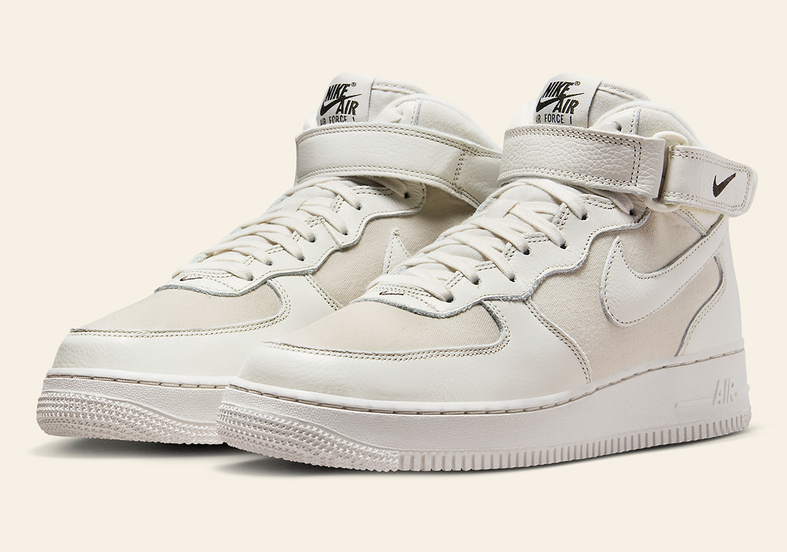 Giày Nike Air Force 1 Mid 'Light Bone' FB2036-101 - Ảnh 2