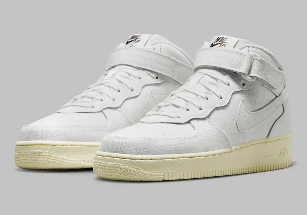 Giày Nike Air Force 1 ’07 Mid ‘White Canvas’ DZ4866-121 - Ảnh 5
