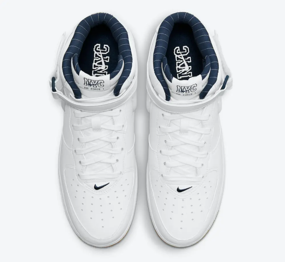 Giày Nike Air Force 1 Mid Jewel NYC 'White Navy Blue' DH5622-100 - Ảnh 9