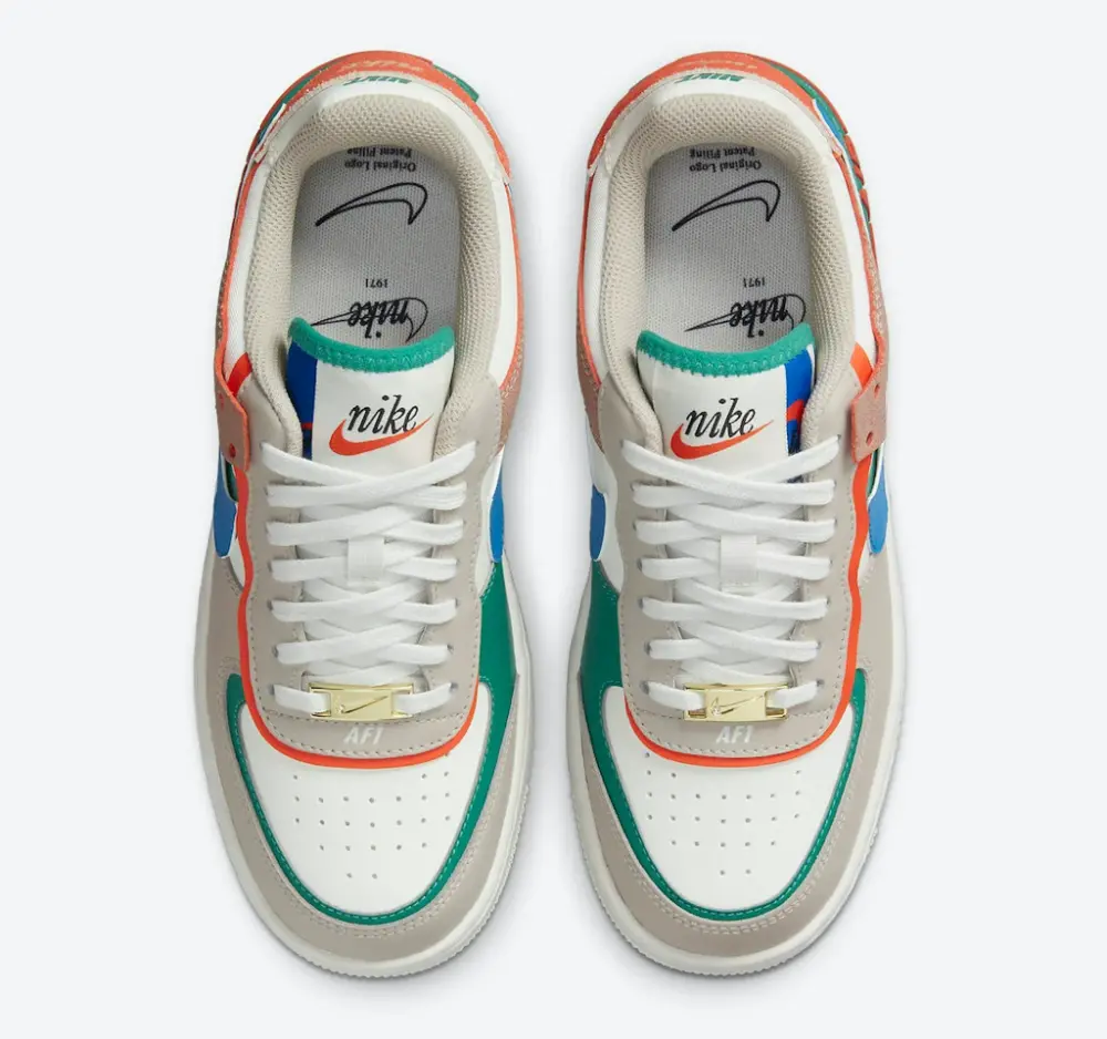 Giày Nike Wmns Air Force 1 Shadow 'Sail Signal Blue Green' CI0919-109 - Ảnh 5