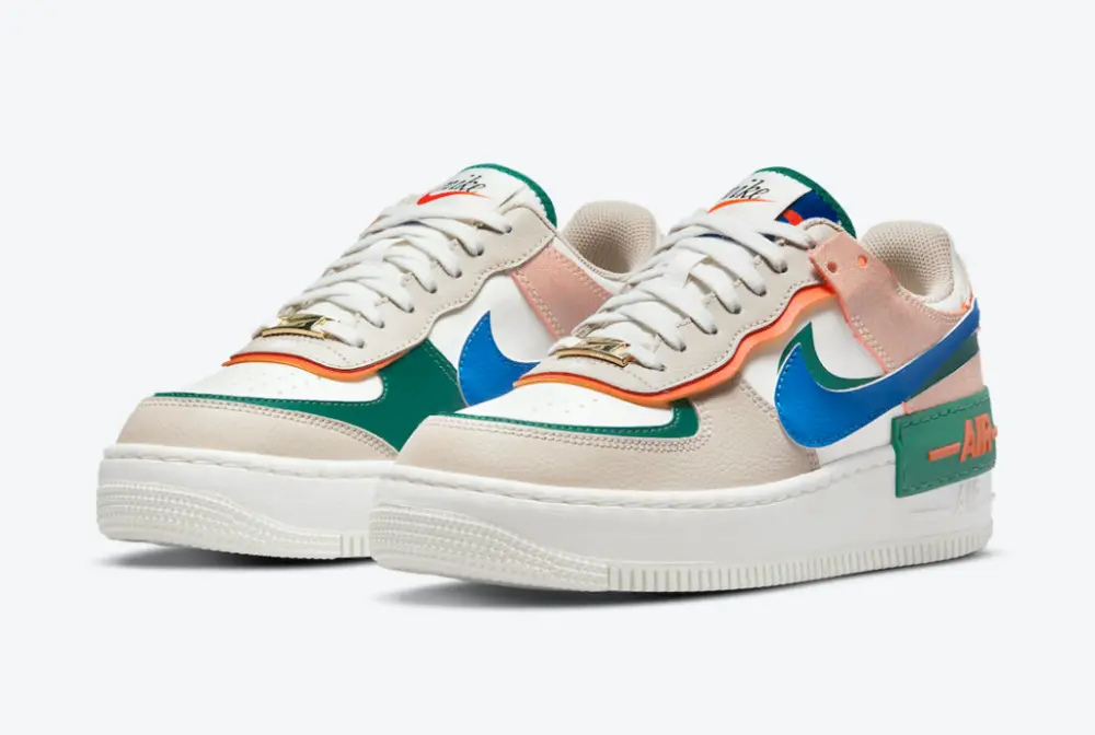 Giày Nike Wmns Air Force 1 Shadow 'Sail Signal Blue Green' CI0919-109 - Ảnh 6