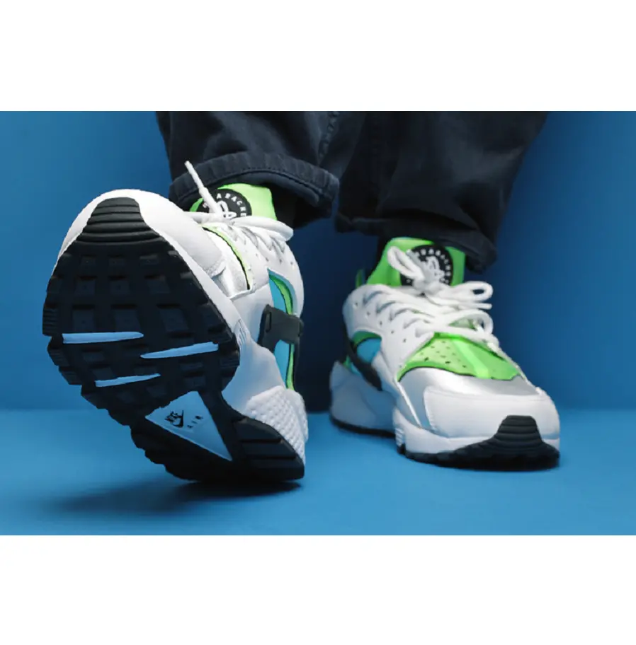 Giày Nike Air Huarache Run 'White Clearwater Flash Lime' 634835-100 - Ảnh 3