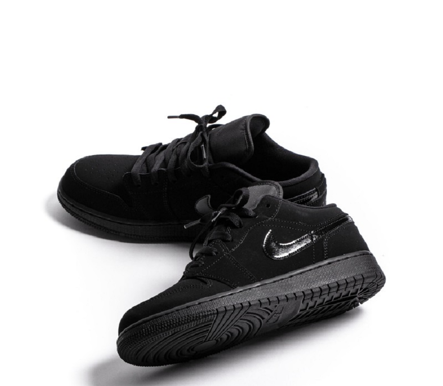 Giày Nike Air Jordan 1 Low GS 'Triple Black' 553560-056 - Ảnh 3