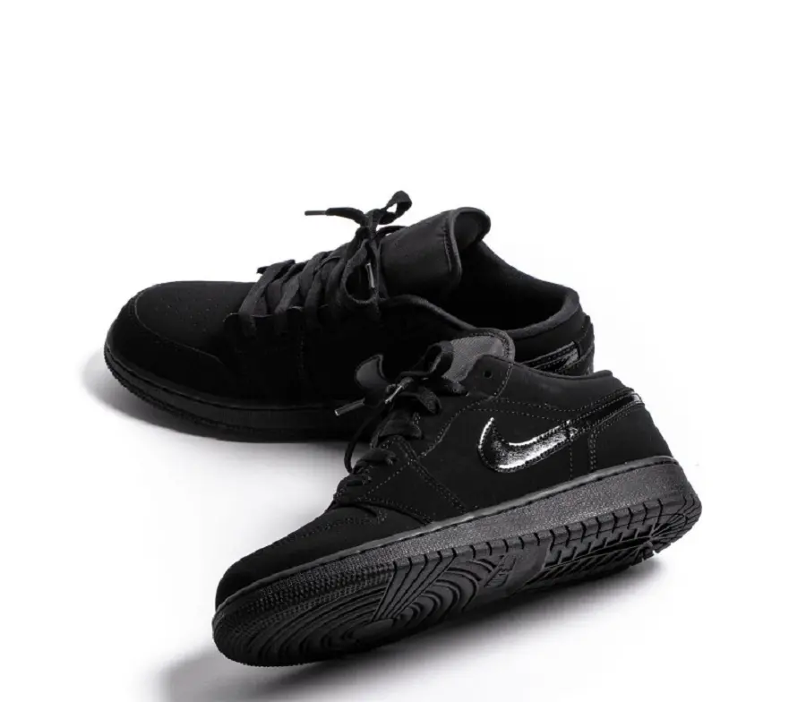 Giày Nike Air Jordan 1 Low GS 'Triple Black' 553560-056 - Ảnh 5