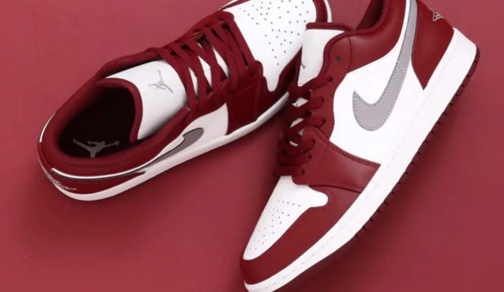 Giày Nike Air Jordan 1 Low GS ‘Bordeaux’ 553560-615 - Ảnh 3