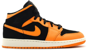 Giày Nike Air Jordan 1 Mid GS 'Black Orange' 554725-081