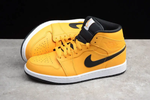 Alternative view of Giày Nike Air Jordan 1 Mid 'University Gold' 554724-700