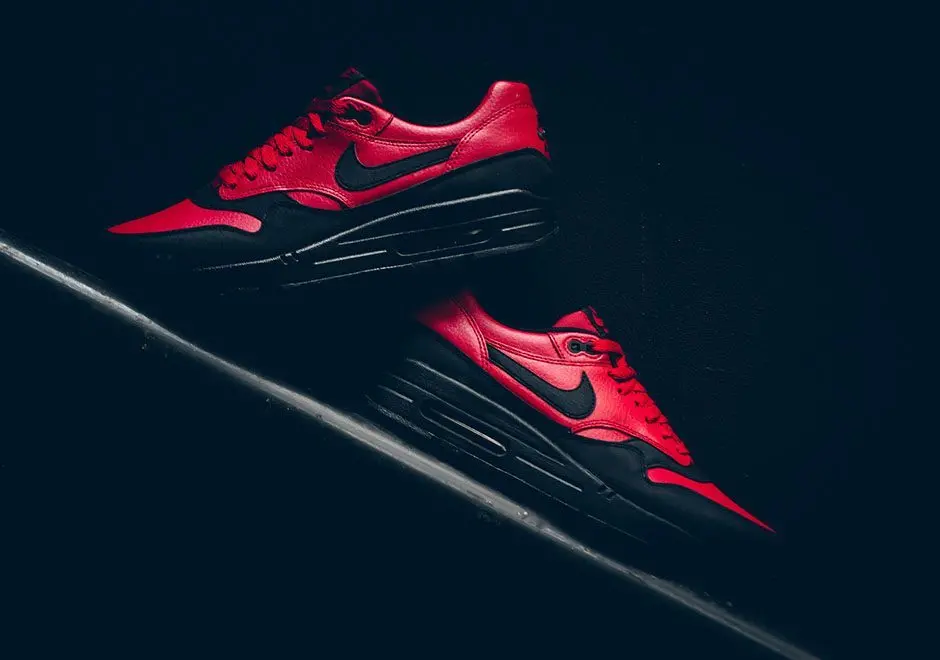 Giày Nike Air Max 1 Leather Premium 'Gym Red Black' 705282-600 - Ảnh 9