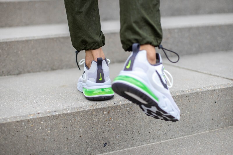 Giày Nike Air Max 270 React 'White Grey Electric Green' CI3866-100 - Ảnh 4