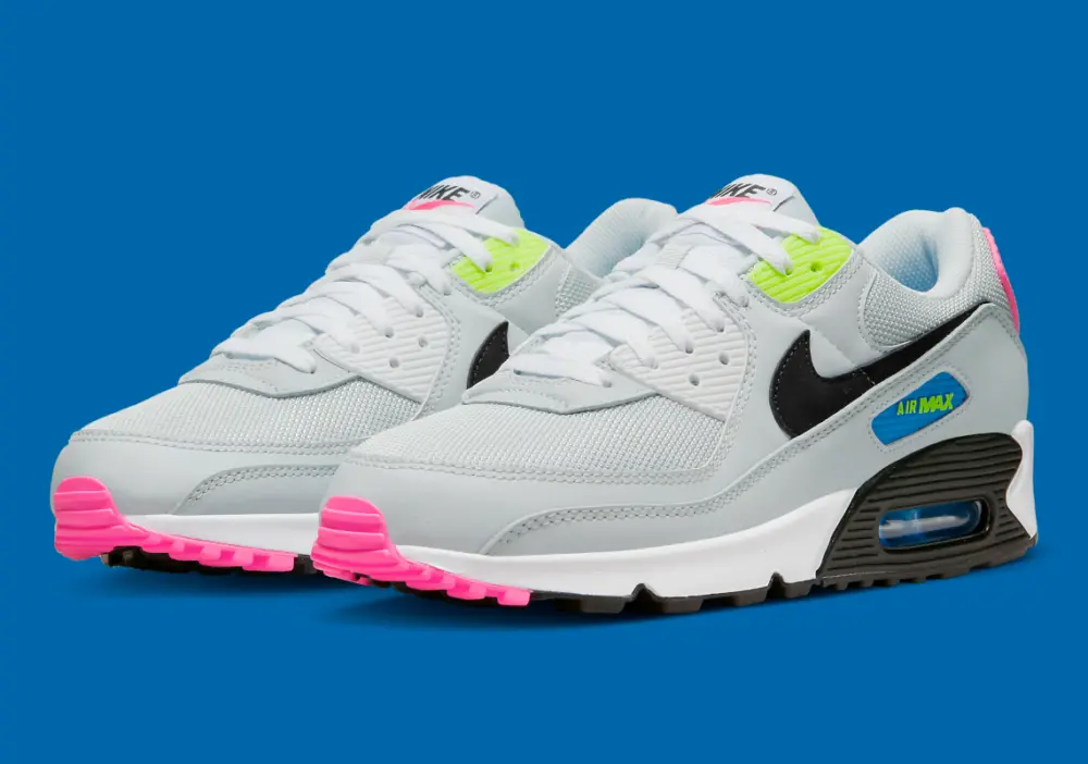 Alternative view of Giày Nike Air Max 90 'Grey Neon' DZ4398-001