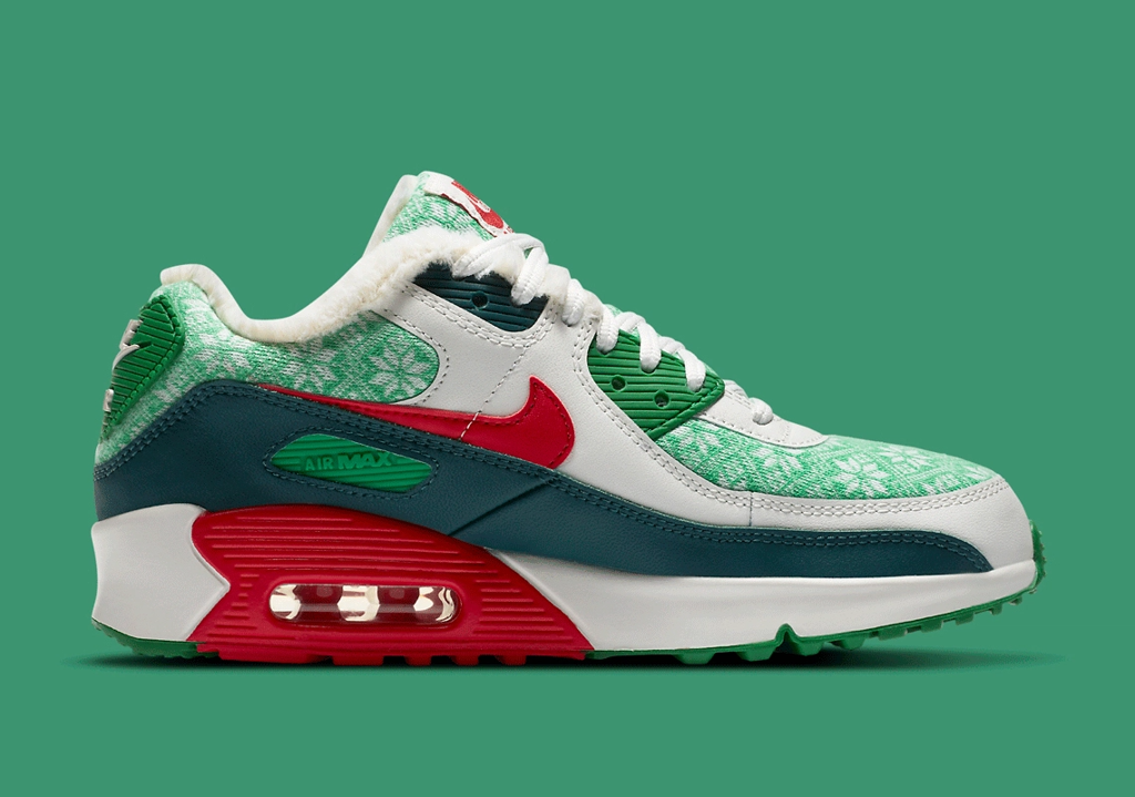 Giày Nike Air Max 90 GS 'Christmas Sweater' DC1621-100 - Ảnh 2