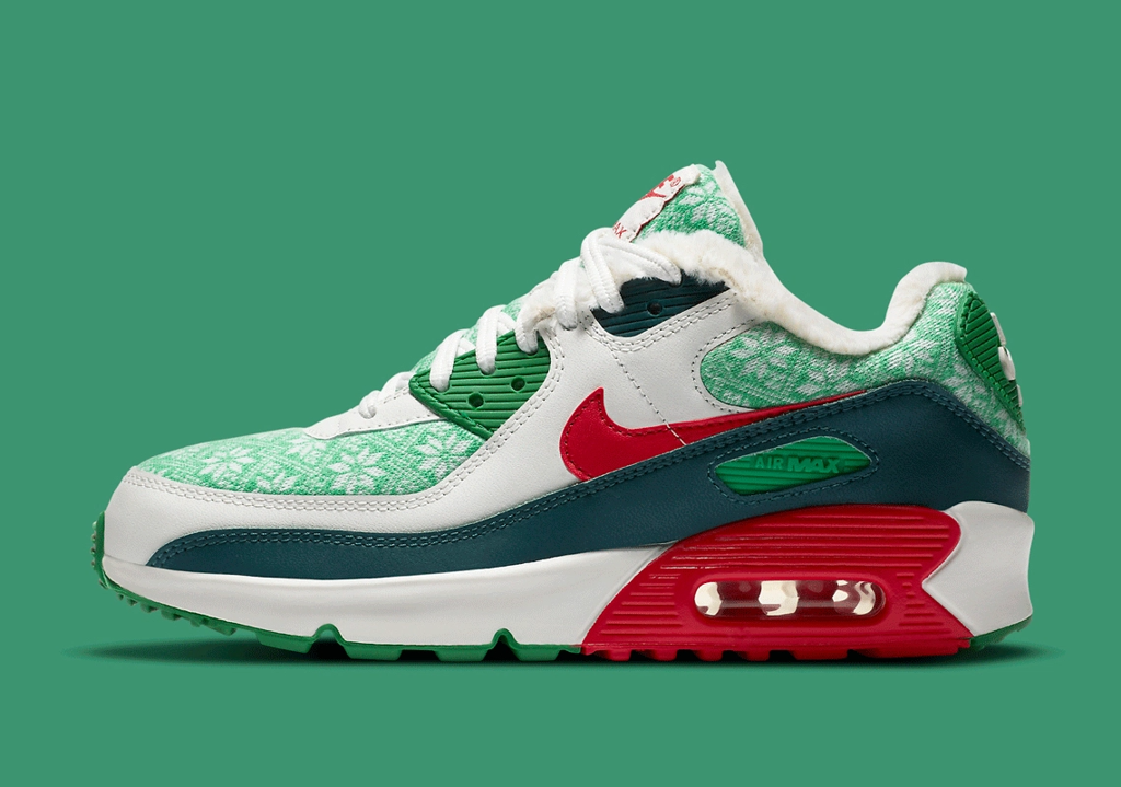 Giày Nike Air Max 90 GS 'Christmas Sweater' DC1621-100 - Ảnh 3