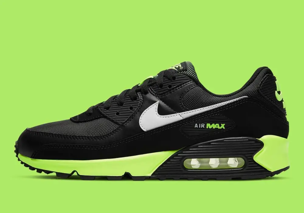 Giày Nike Air Max 90 'Black Hot Lime' DB3915-001 - Ảnh 3
