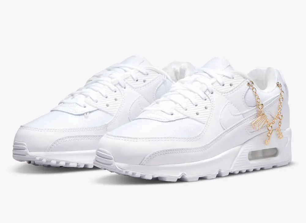 Alternative view of Giày Nike Air Max 90 'Lucky Charms White Metallic Gold' DH0569-100
