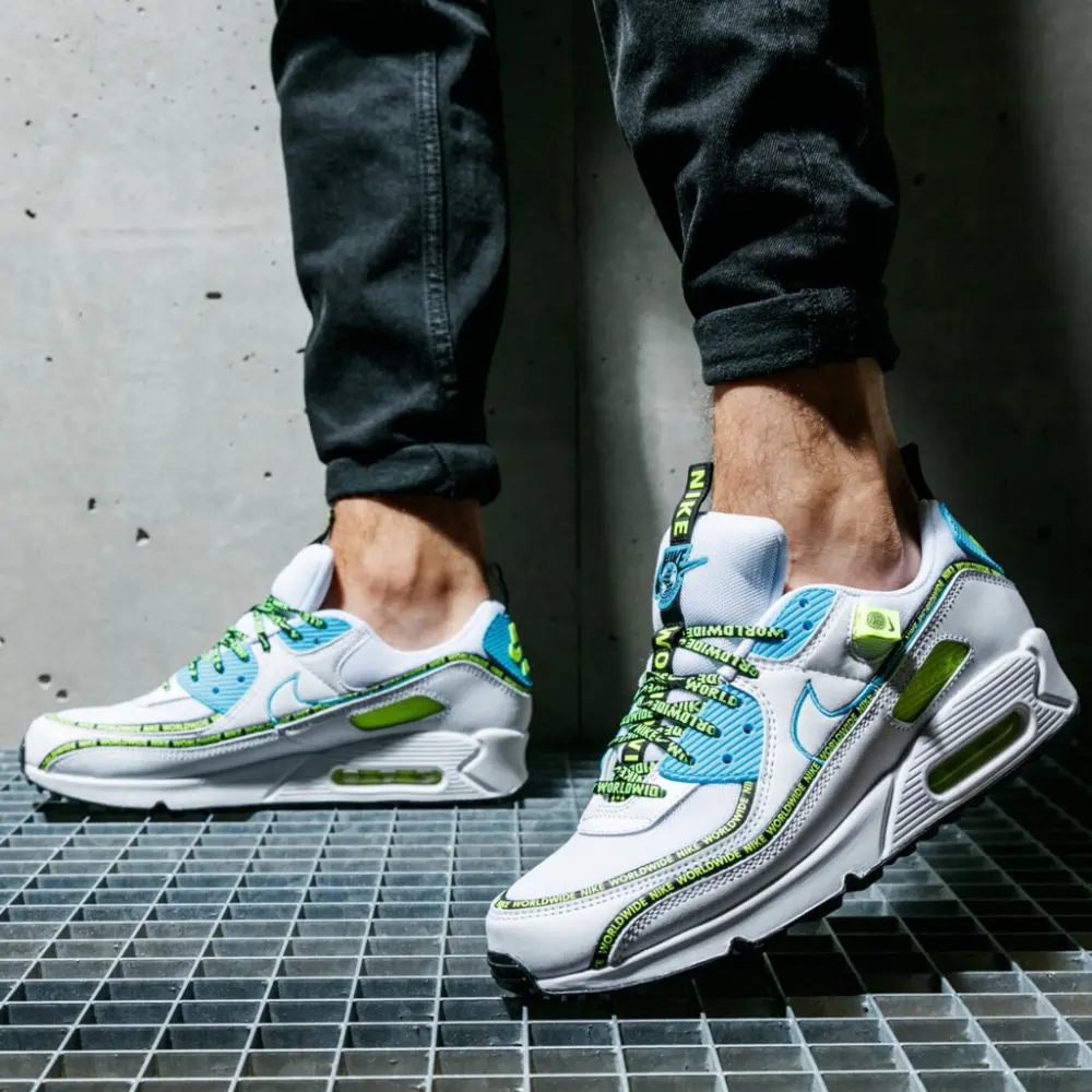 Giày Nike Air Max 90 SE 'Worldwide Pack - Blue Fury Volt' CZ6419-100 - Ảnh 3