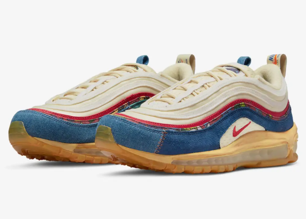 Alternative view of Giày Nike Air Max 97 'Coconut Milk Fossil Denim Red' DV1486-162