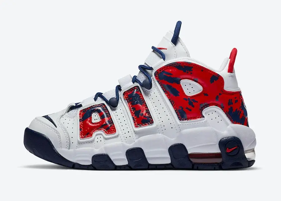 Giày Nike Air More Uptempo GS 'Red Navy Camo' CZ7885-100 - Ảnh 4