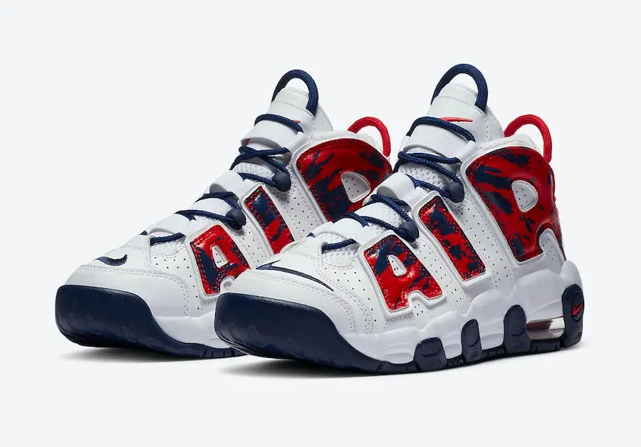 Giày Nike Air More Uptempo GS 'Red Navy Camo' CZ7885-100 - Ảnh 5