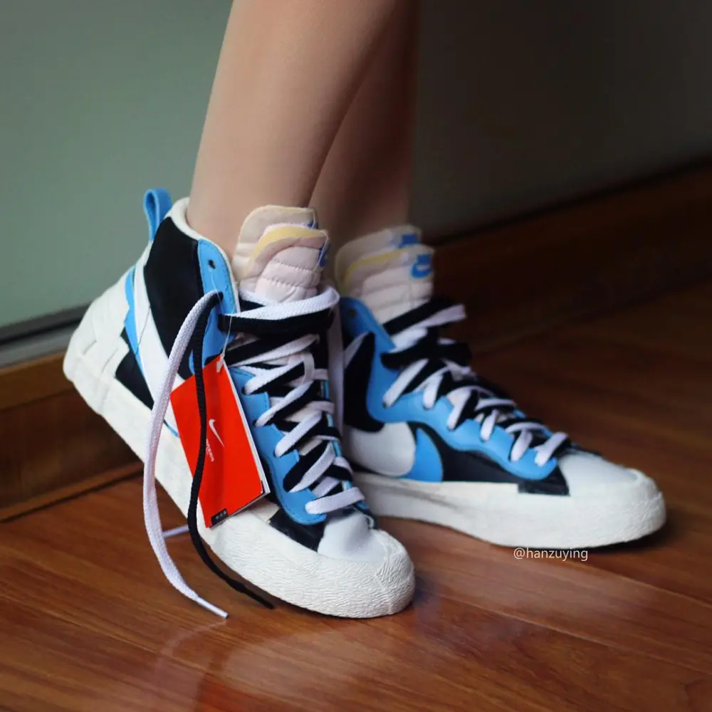 Giày Nike Sacai x Blazer Mid 'Black Blue' BV0072-001 - Ảnh 7