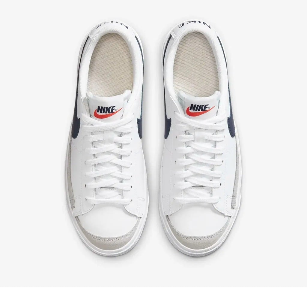 Giày Nike Blazer Low 77 GS 'White Midnight Navy' DA4074-100 - Ảnh 3