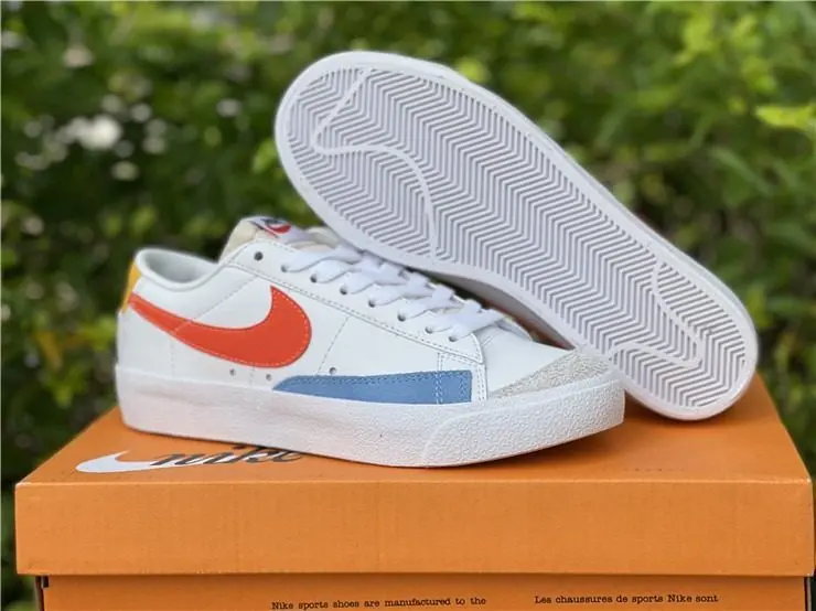 Giày Nike Blazer Low 77 White Orange Lifestyle Shoes DC4769-105 - Ảnh 3