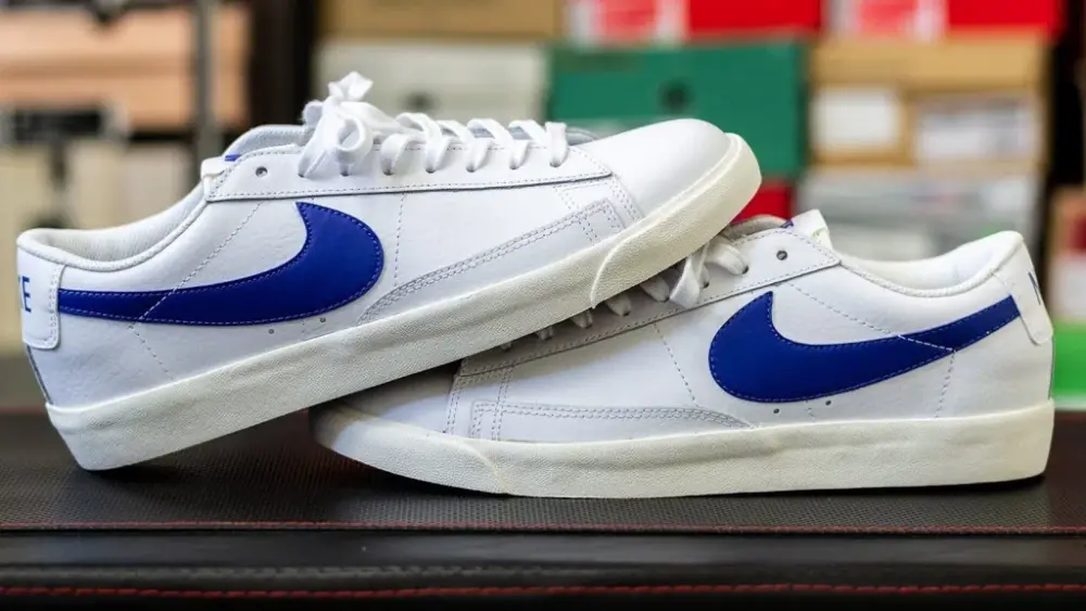 Alternative view of Giày Nike Blazer Low GS White Astronomy Blue CZ7576-100