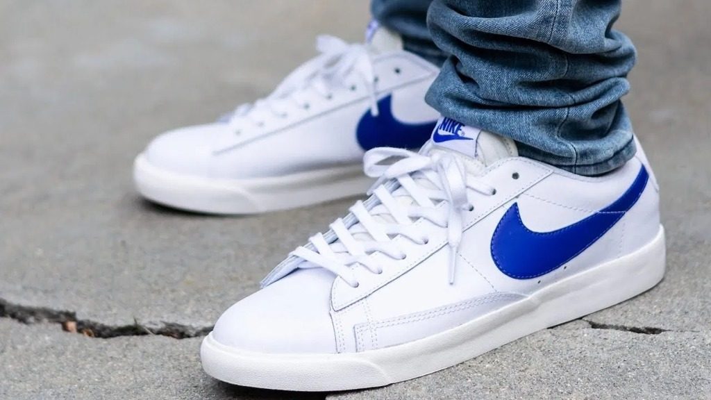 Giày Nike Blazer Low GS White Astronomy Blue CZ7576-100 - Ảnh 4