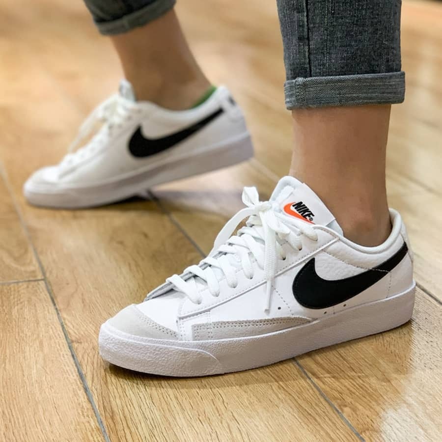 Giày Nike Blazer Low 77 GS 'White Midnight Navy' DA4074-100 - Ảnh 7