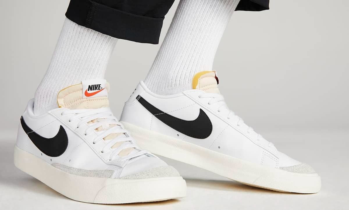 Giày Nike Blazer Low 77 GS 'White Midnight Navy' DA4074-100 - Ảnh 6