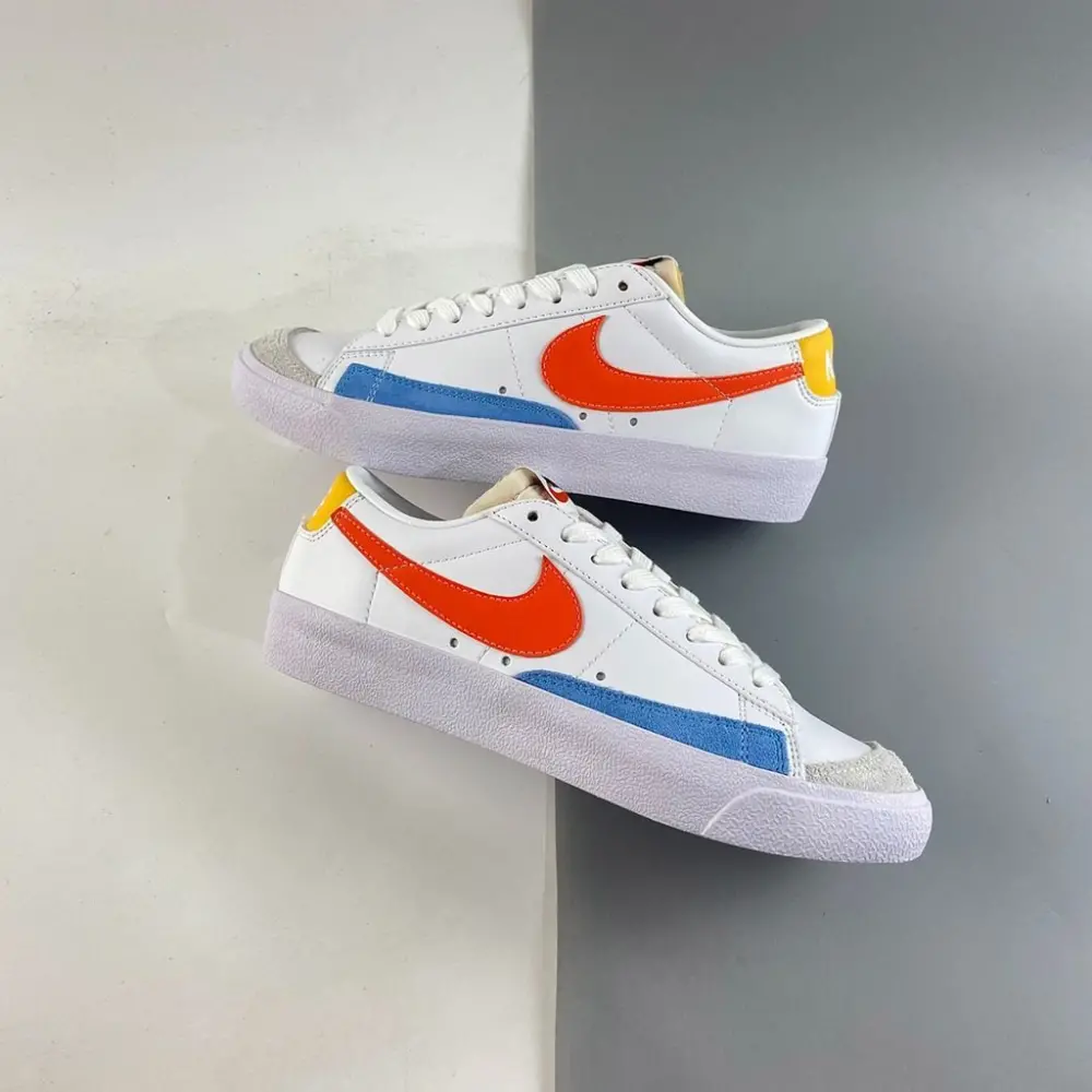 Giày Nike Blazer Low 77 White Orange Lifestyle Shoes DC4769-105 - Ảnh 4