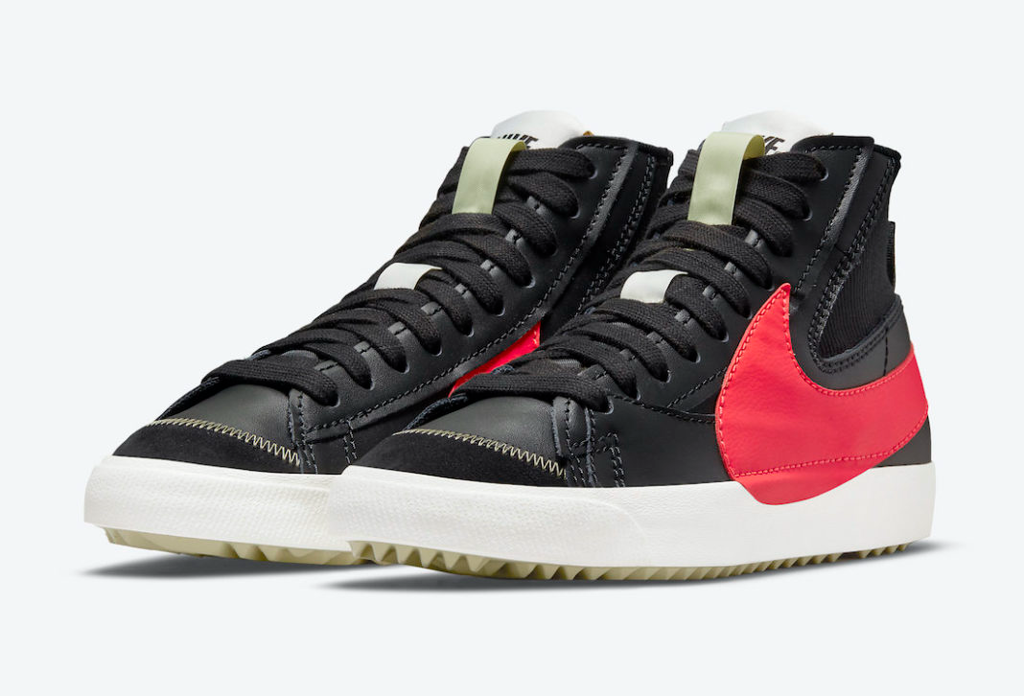 Giày Nike Blazer Mid '77 Jumbo 'Black Bright Crimson' DD3111-001 - Ảnh 5
