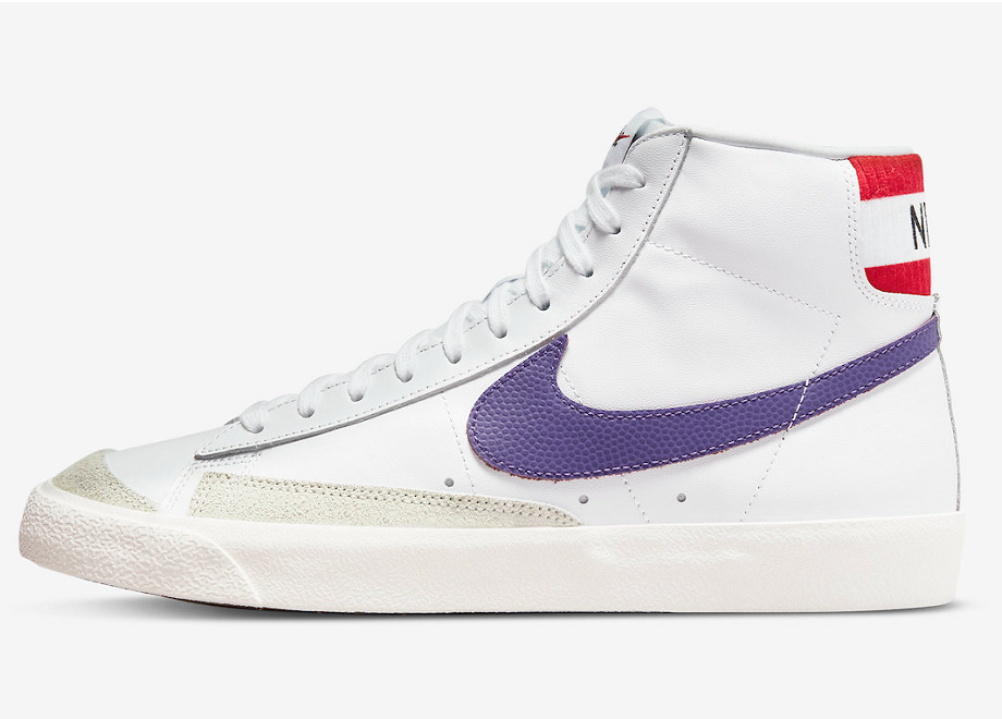 Giày Nike Blazer Mid 77 Vintage 'Mismatched Basketball Leather Swooshes' DQ7777-100 - Ảnh 3