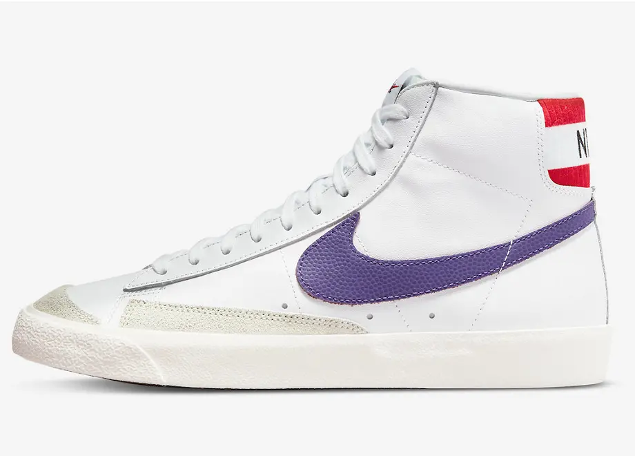 Giày Nike Blazer Mid 77 Vintage 'Mismatched Basketball Leather Swooshes' DQ7777-100 - Ảnh 3