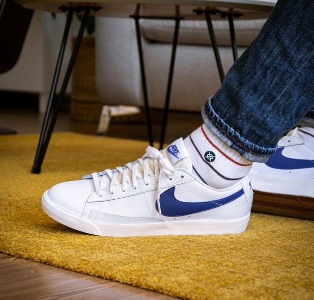 Giày Nike Blazer Low GS White Astronomy Blue CZ7576-100 - Ảnh 6