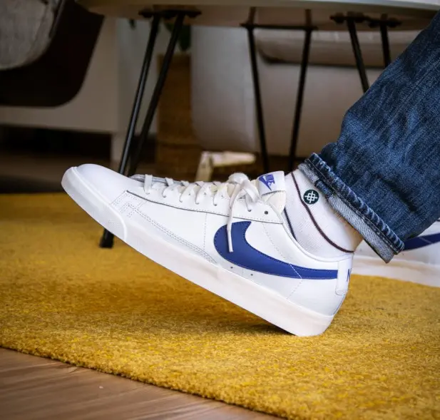 Giày Nike Blazer Low GS White Astronomy Blue CZ7576-100 - Ảnh 7