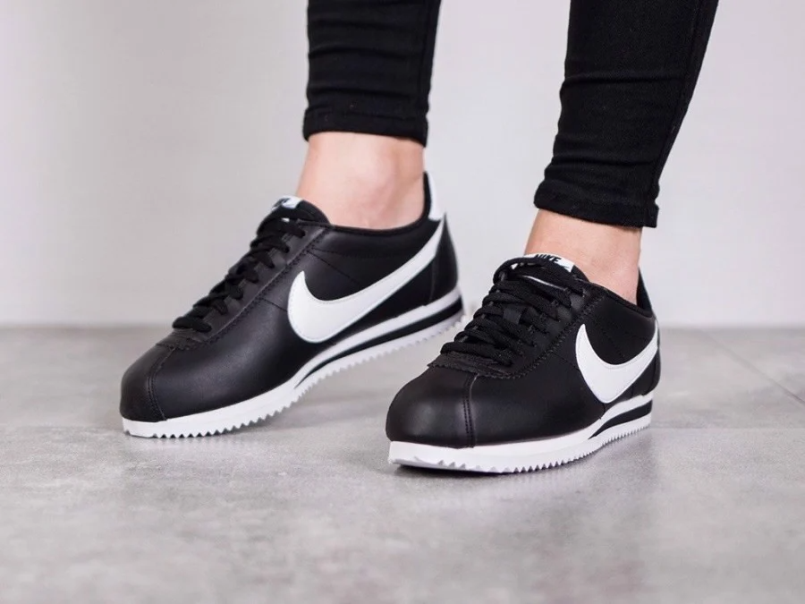 Giày Nike Wmns Classic Cortez Leather 'Black White' 807471-010 - Ảnh 4