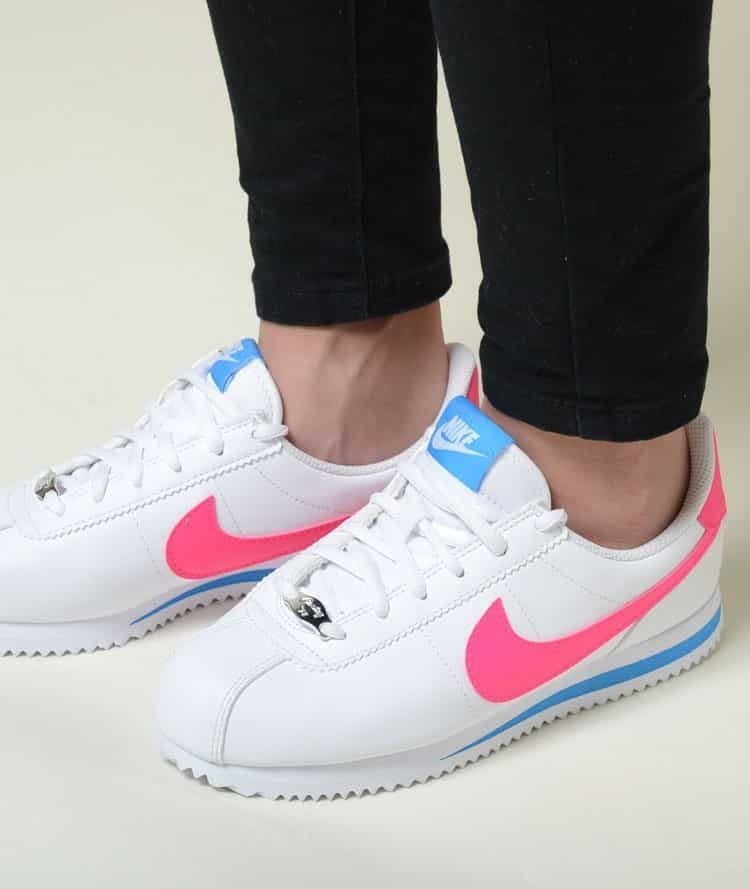 Giày Nike Cortez Basic SL GS 'White Hyper Pink' 904764-107 - Ảnh 4