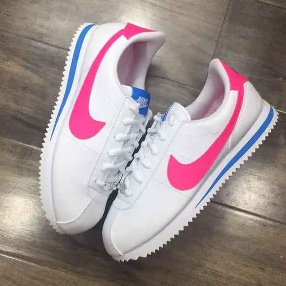 Alternative view of Giày Nike Cortez Basic SL GS 'White Hyper Pink' 904764-107