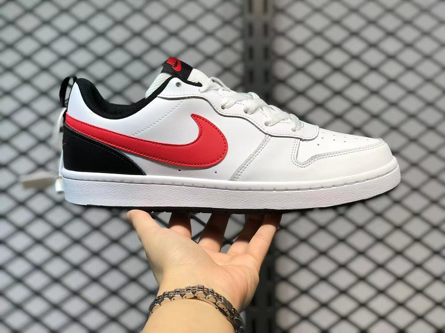 Giày Nike Court Borough Low 2 GS 'White University Red' BQ5448-110 - Ảnh 3