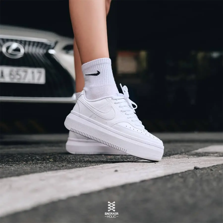 Giày Nike Court Vision Alta 'Triple White' DM0113-100 - Ảnh 3