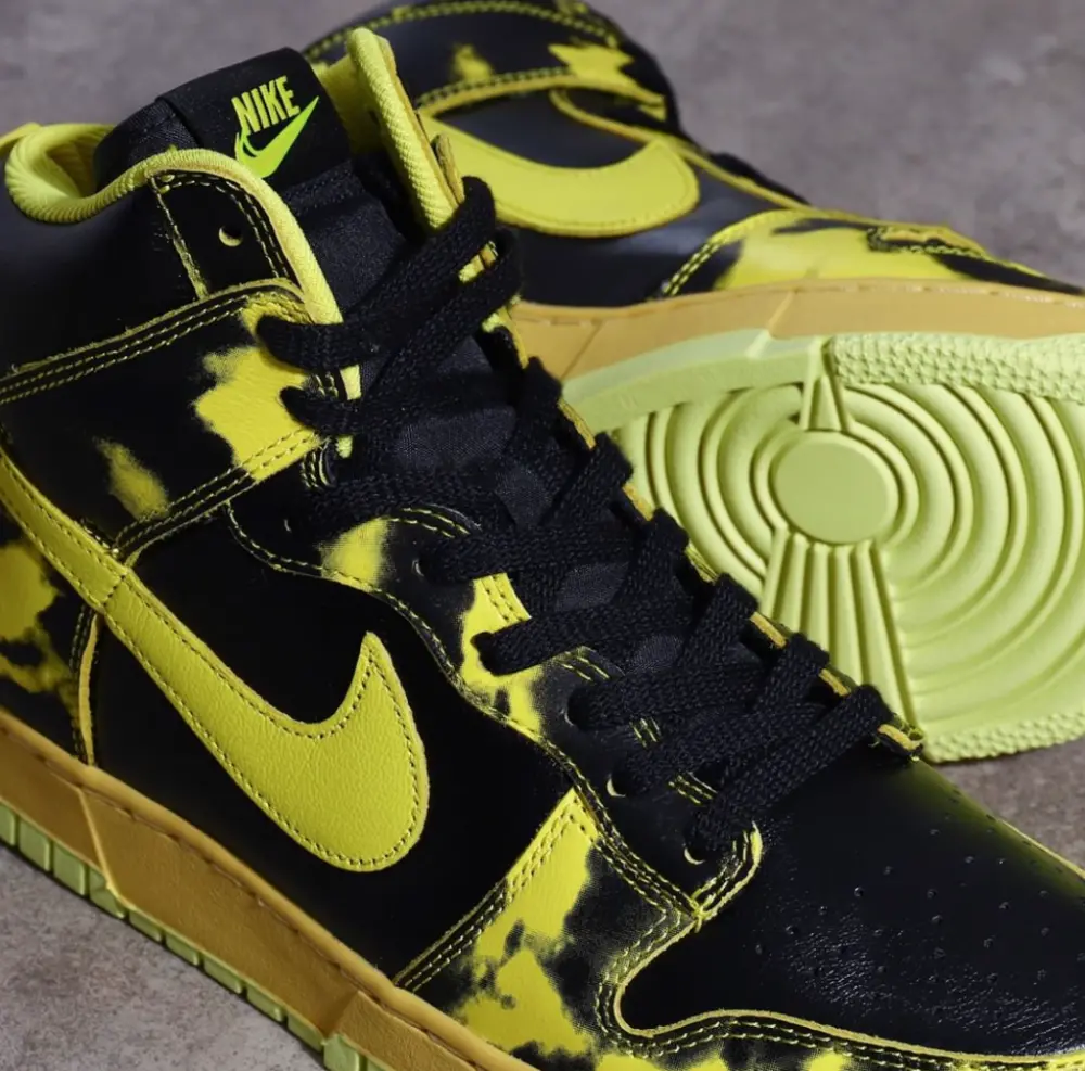 Giày Nike Dunk High 1985 SP Yellow Acid Wash DD9404-001 - Ảnh 7