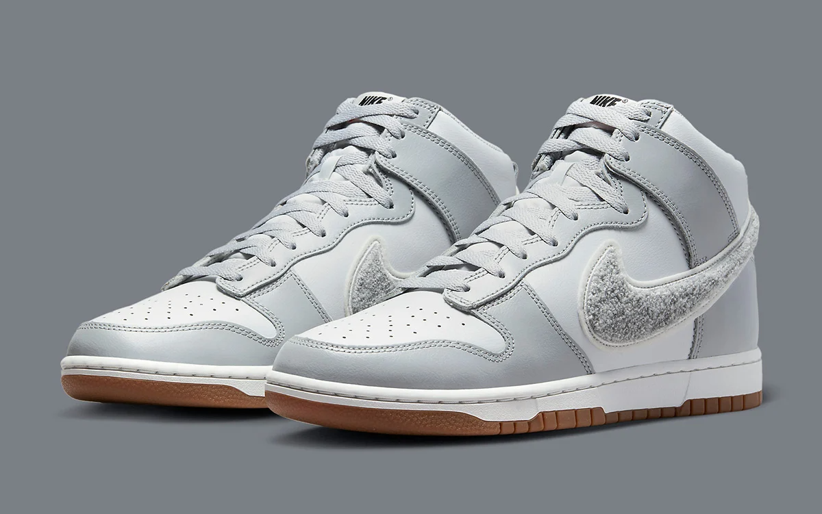 Giày Nike Dunk High University Chenille Swoosh Light Smoke Grey DR8805-003 - Ảnh 5