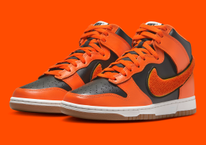 Alternative view of Giày Nike Dunk High University 'Chenille Swoosh Safty Orange' DR8805-002