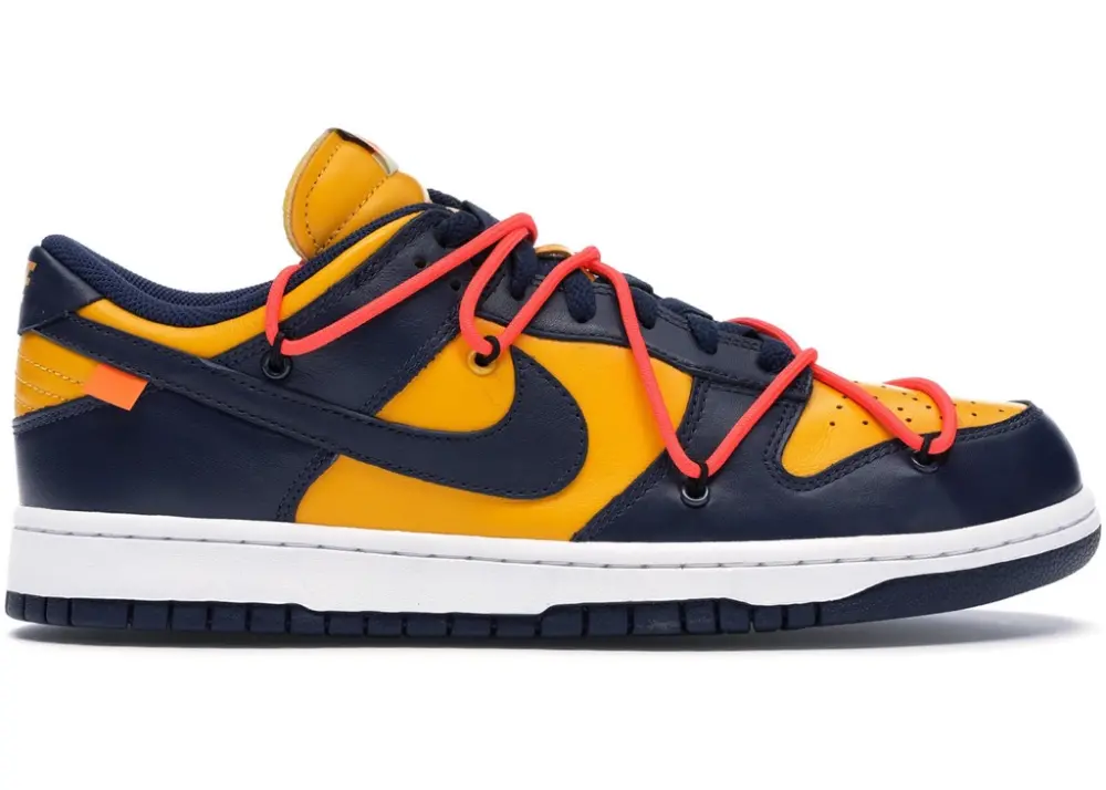 Giày Nike Dunk Low Off-White University Gold Midnight Navy CT0856-700