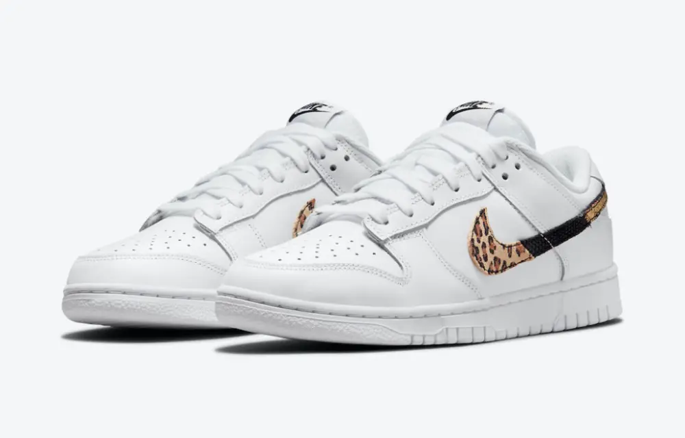 Alternative view of Giày Nike Dunk Low SE 'Animal Swoosh - White Leopard' DD7099-100