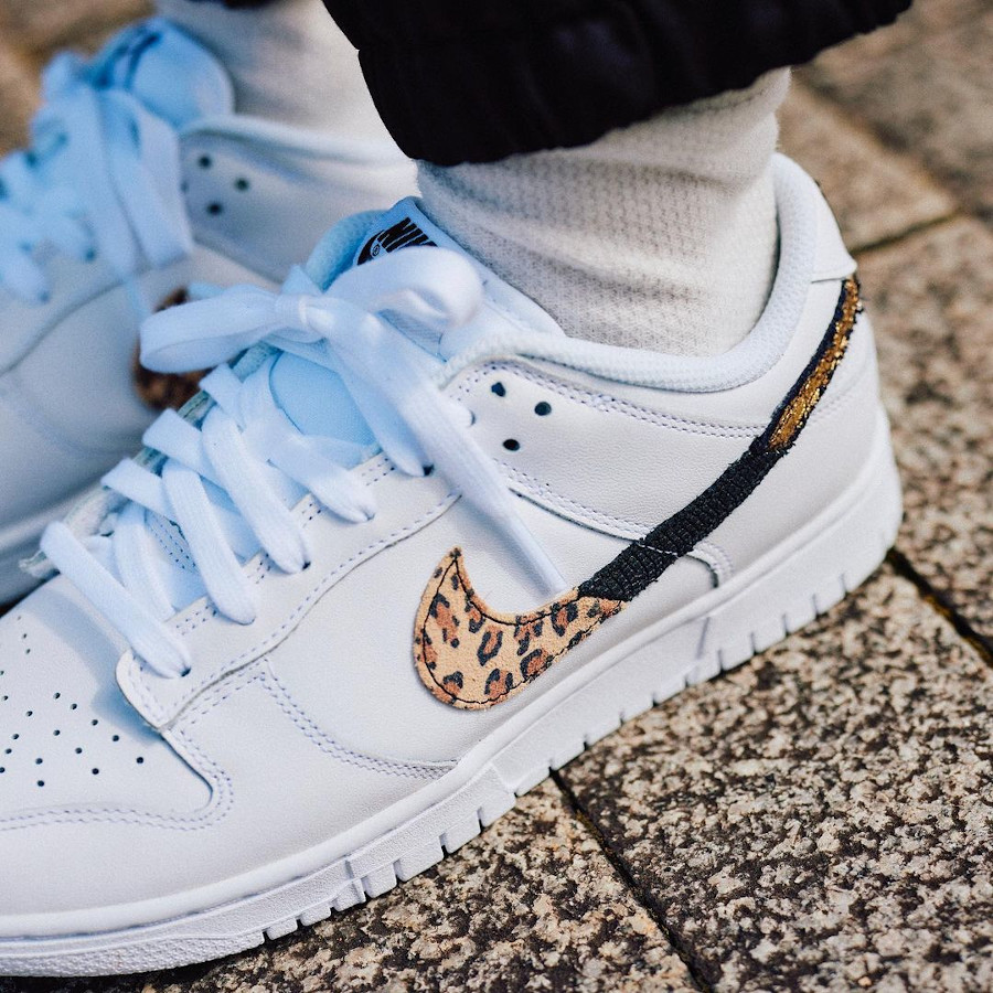 Giày Nike Dunk Low SE 'Animal Swoosh - White Leopard' DD7099-100 - Ảnh 7