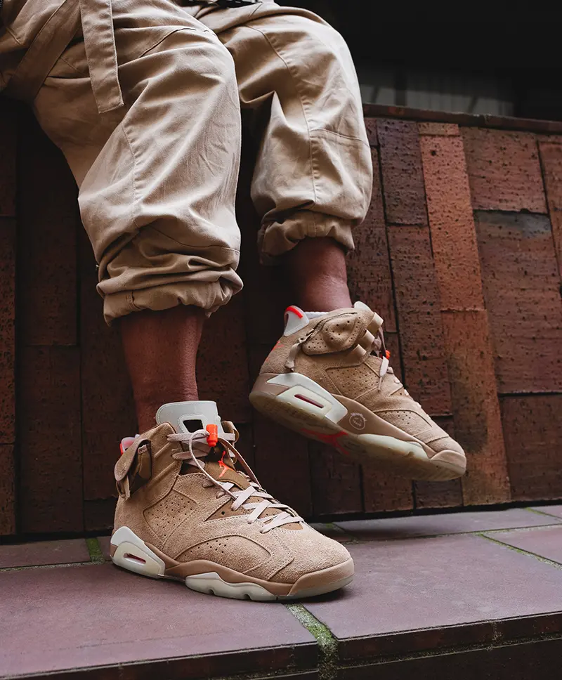 Giày Nike Travis Scott x Air Jordan 6 Retro 'British Khaki' DH0690-200 - Ảnh 5