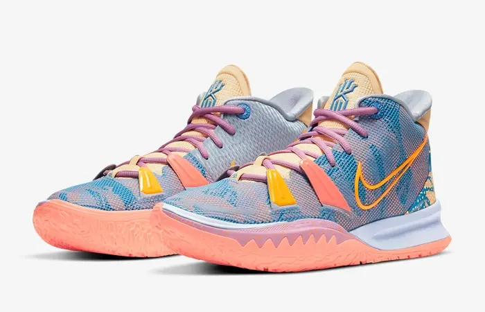 Alternative view of Giày Nike Kyrie 7 Pre Heat Expressions Blue Orange DC0588-00